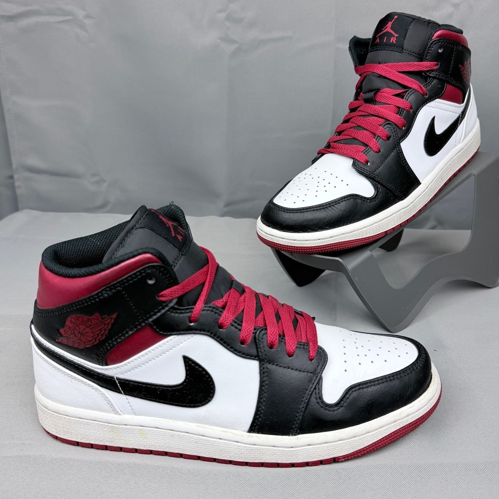 Jordan 1 Mid Black White Gym Red DQ8426-106 Mens Size 9 Sneakers